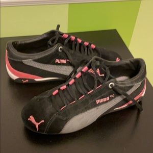 Puma black and pink shoes, size 6.5